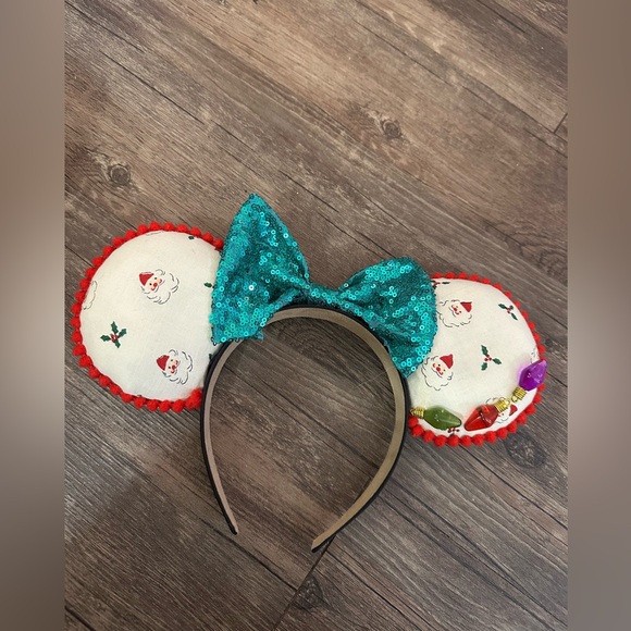 Handmade Christmas Santa Inspired Mouse Ears - Picture 1 of 5